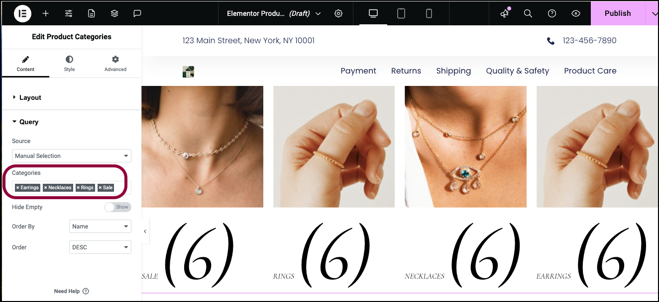 11 manually select the categories WooCommerce Product Categories widget 23