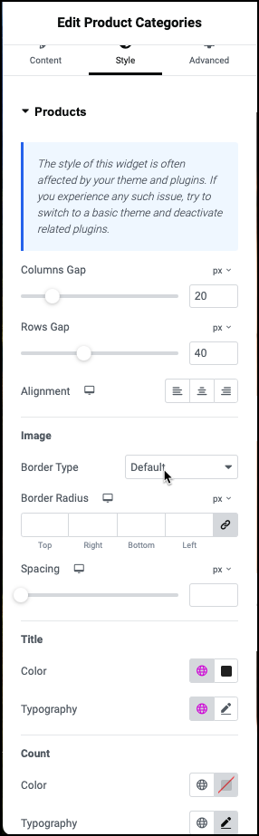 Style Products WooCommerce Product Categories widget 47