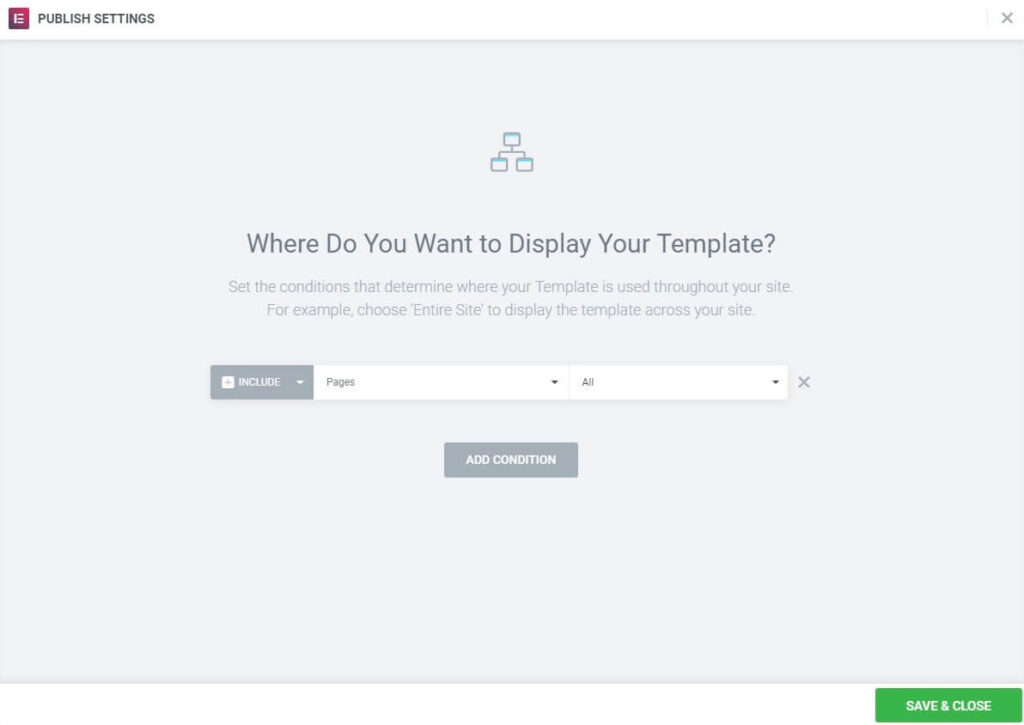 displayconditions Create a single page template 26