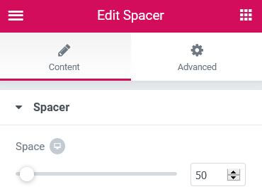editspacer Spacer widget 1