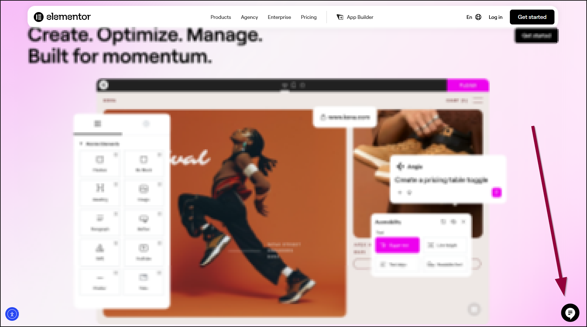 elementor website virtaul assistant icon