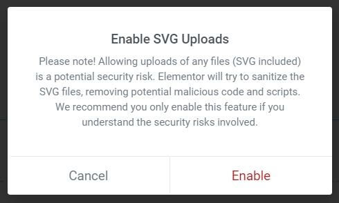 enablesvgwarning Enable SVG Support in Elementor 3