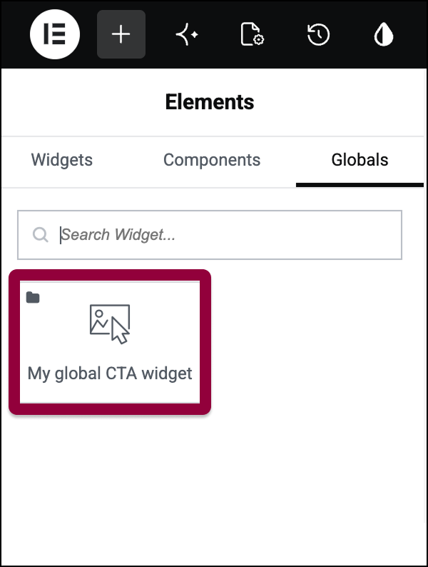 global widget panel_ widget