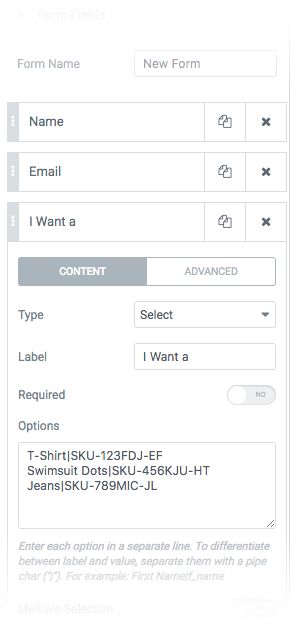 labelvalue Custom Labels & Values in Select, Radio and Checkbox Form Fields 1