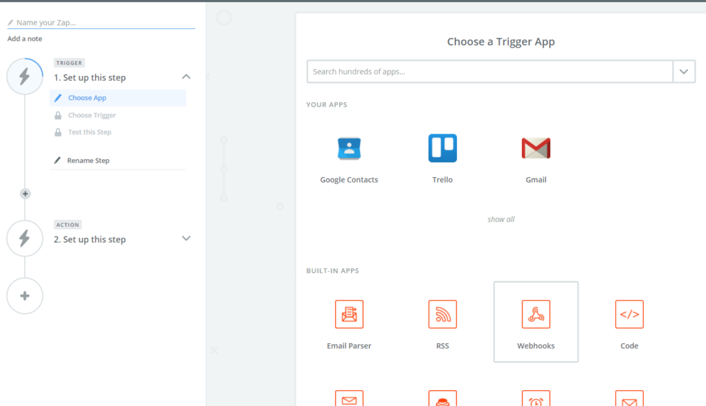 zapier2 Integrate forms with Zapier 3