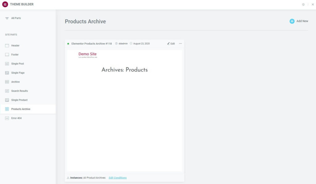 productarchives Create or modify a products archive 3