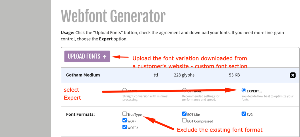 fontsquirrel1 Custom fonts not displaying on front end 7