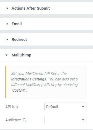mailchimpaction Add a Subscribe Form using Elementor Pro’s Form Builder 17