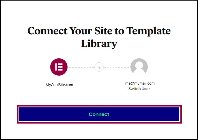 The Connect to your Elementor account modal