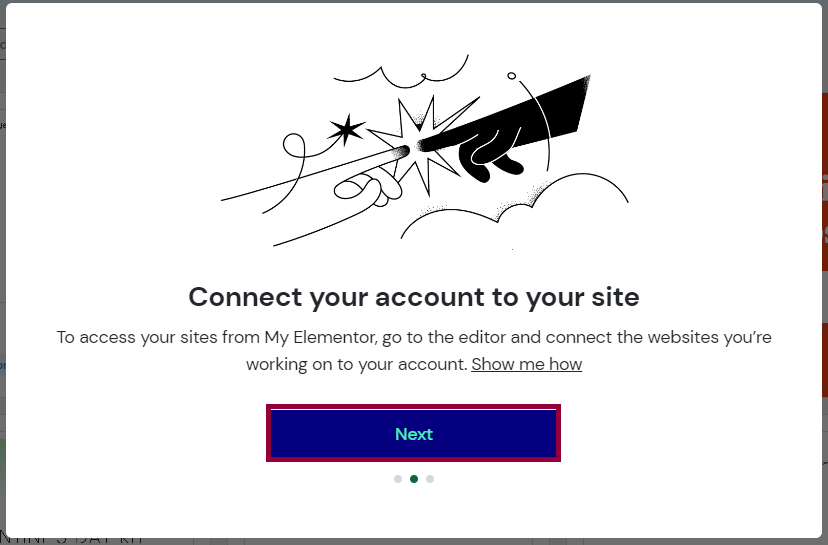 The reminder to connect account modal