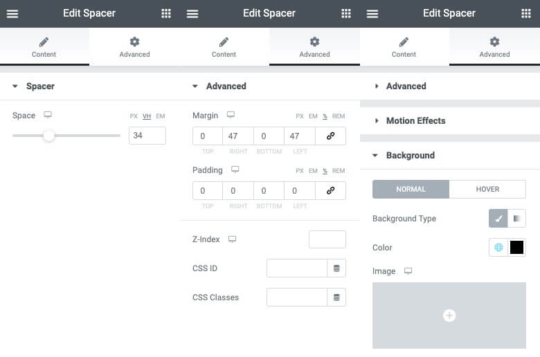 Spacer Widget Settings For Verticall Divider Settings Add a vertical divider in Elementor 7