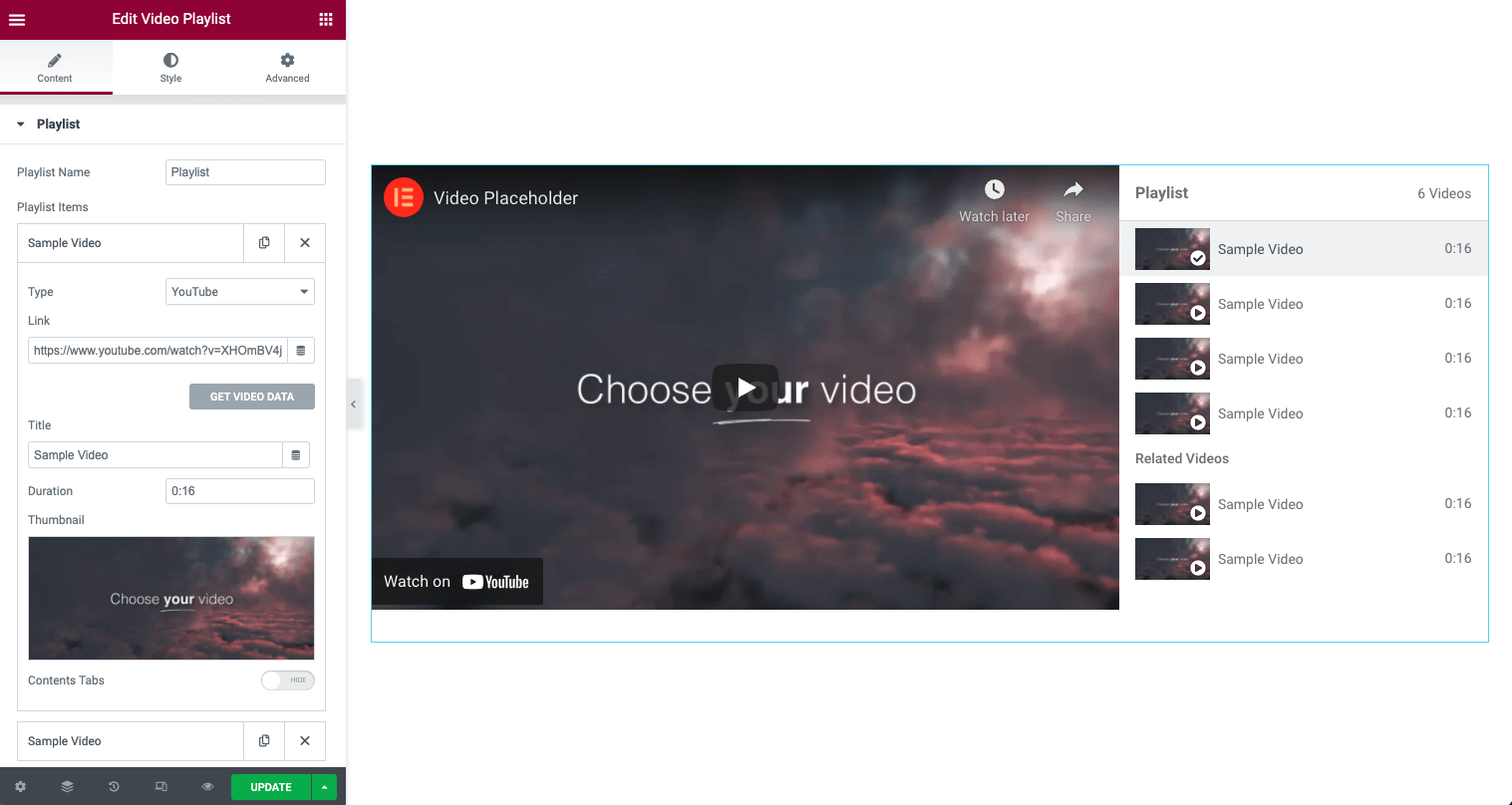 html video element playlist
