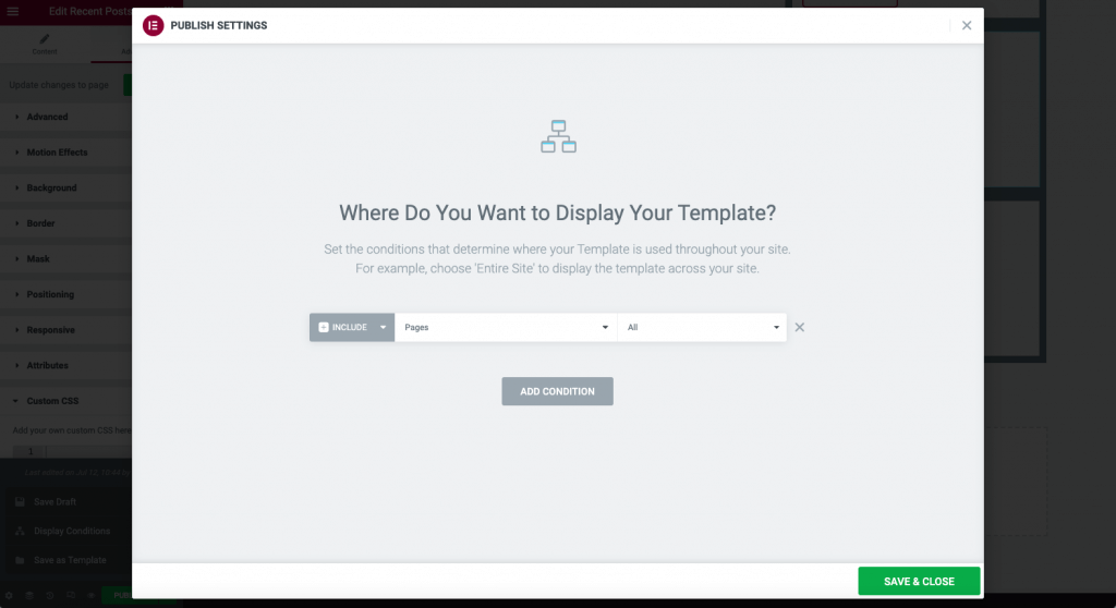 Display Conditions Create a sidebar template 133