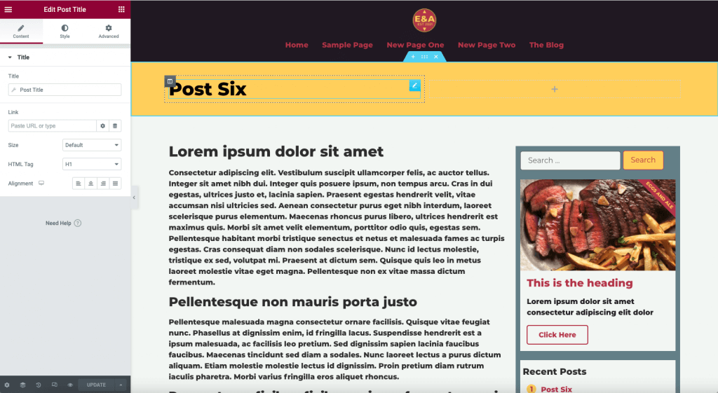 Page Title Region Create a sidebar template 131