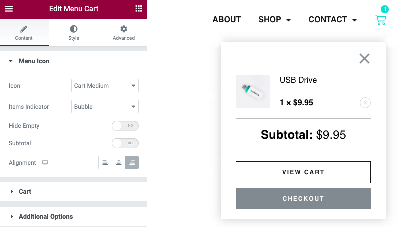 Branding/Display Mini cart