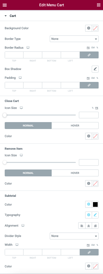 menu cart styles two Menu Cart widget 9