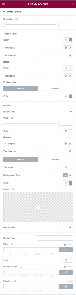 Style My Account Order Details WooCommerce My Account widget 15