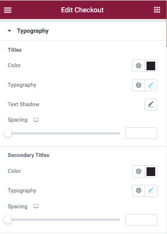Woo Checkout Style Typography WooCommerce Checkout widget 17