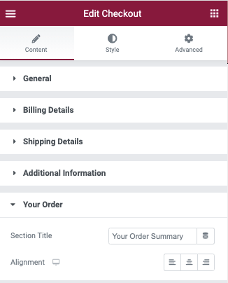 Woo Checkout Your Order WooCommerce Checkout widget 9