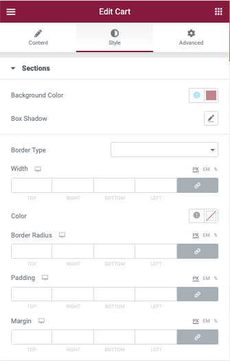 WooCommerce Cart Style Sections WooCommerce Cart widget 13