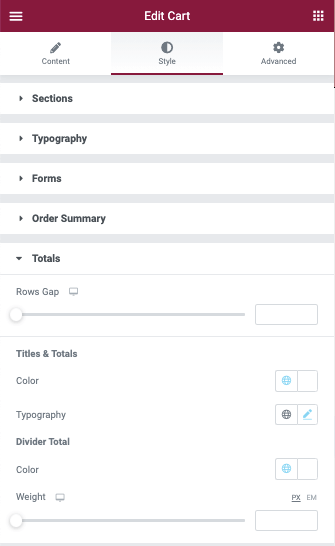 WooCommerce Cart Style Totals WooCommerce Cart widget 21