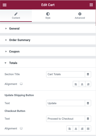 WooCommerce Cart Totals Options WooCommerce Cart widget 7