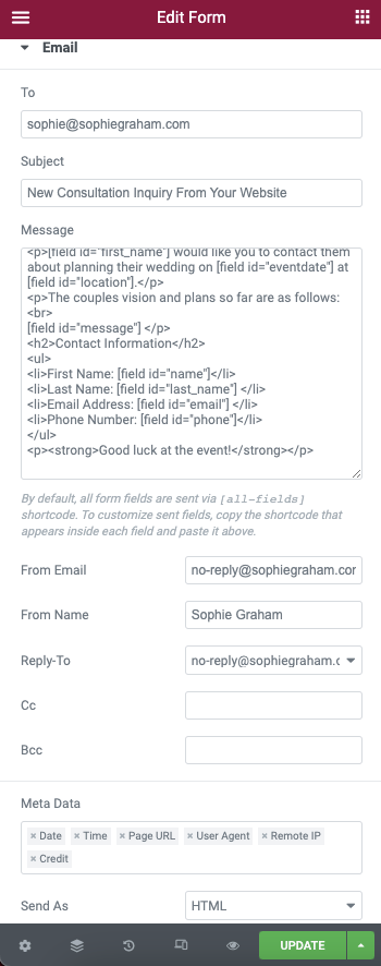 formhtmlpart2 Send Email Confirmations with Elementor Forms 5