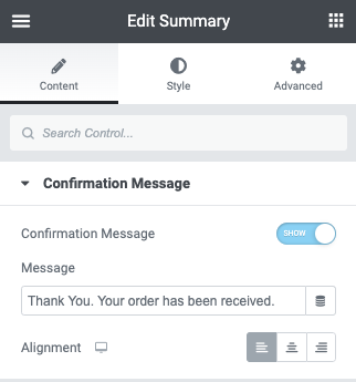 comfirmationmessage WooCommerce Purchase Summary widget 5