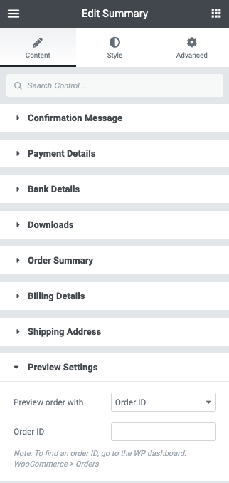 preview settings 1 WooCommerce Purchase Summary widget 19