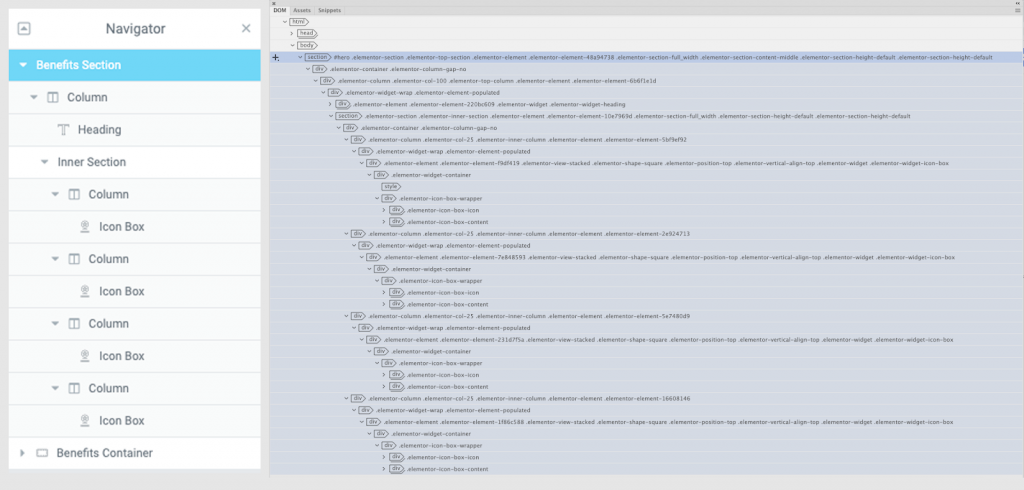 Benefits Section Dom Analyze Flexbox container performance 11