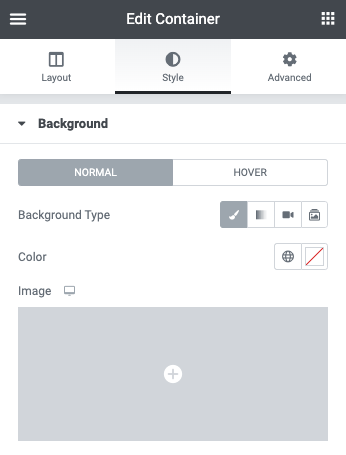 Container Background Container Style tab settings 141