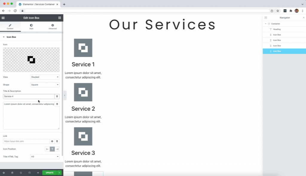 Duplicate The Icons Create a services section 202