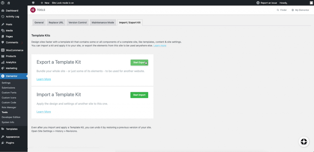 ExportKitNew 1 Migrating your existing Elementor built site to an Elementor hosted website 5