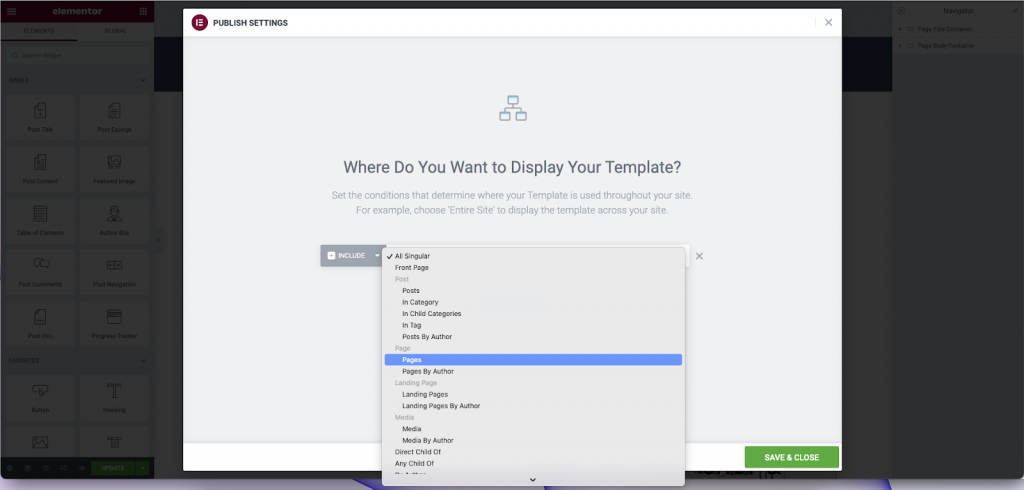 Single Page Conditions Create a single page template using Flexbox containers 37