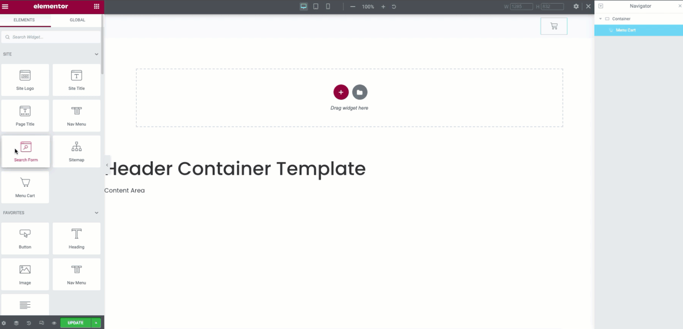 Step Three 2 Create a header template using Flexbox Container 7
