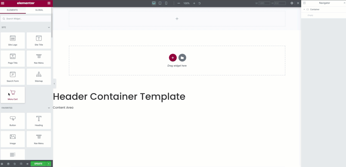 Step Two 2 Create a header template using Flexbox Container 5