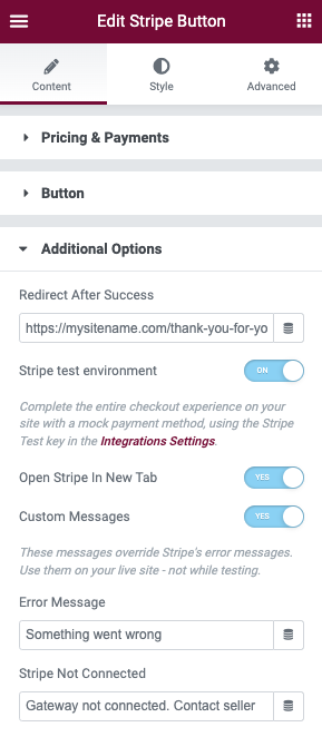 Additional Options eCommerce widgets 11