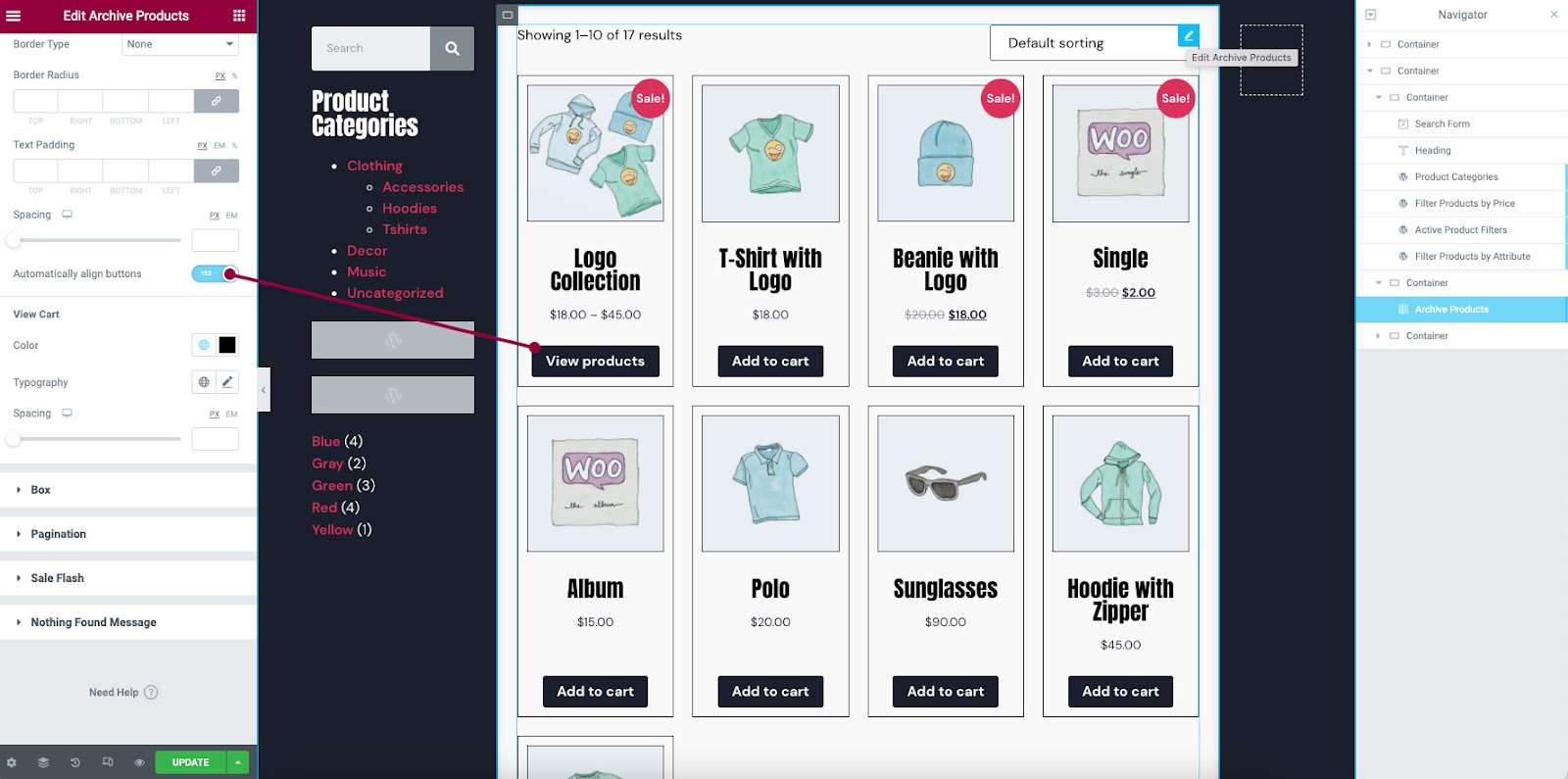 Align Product Archive Buttons Create WooCommerce product archives 1