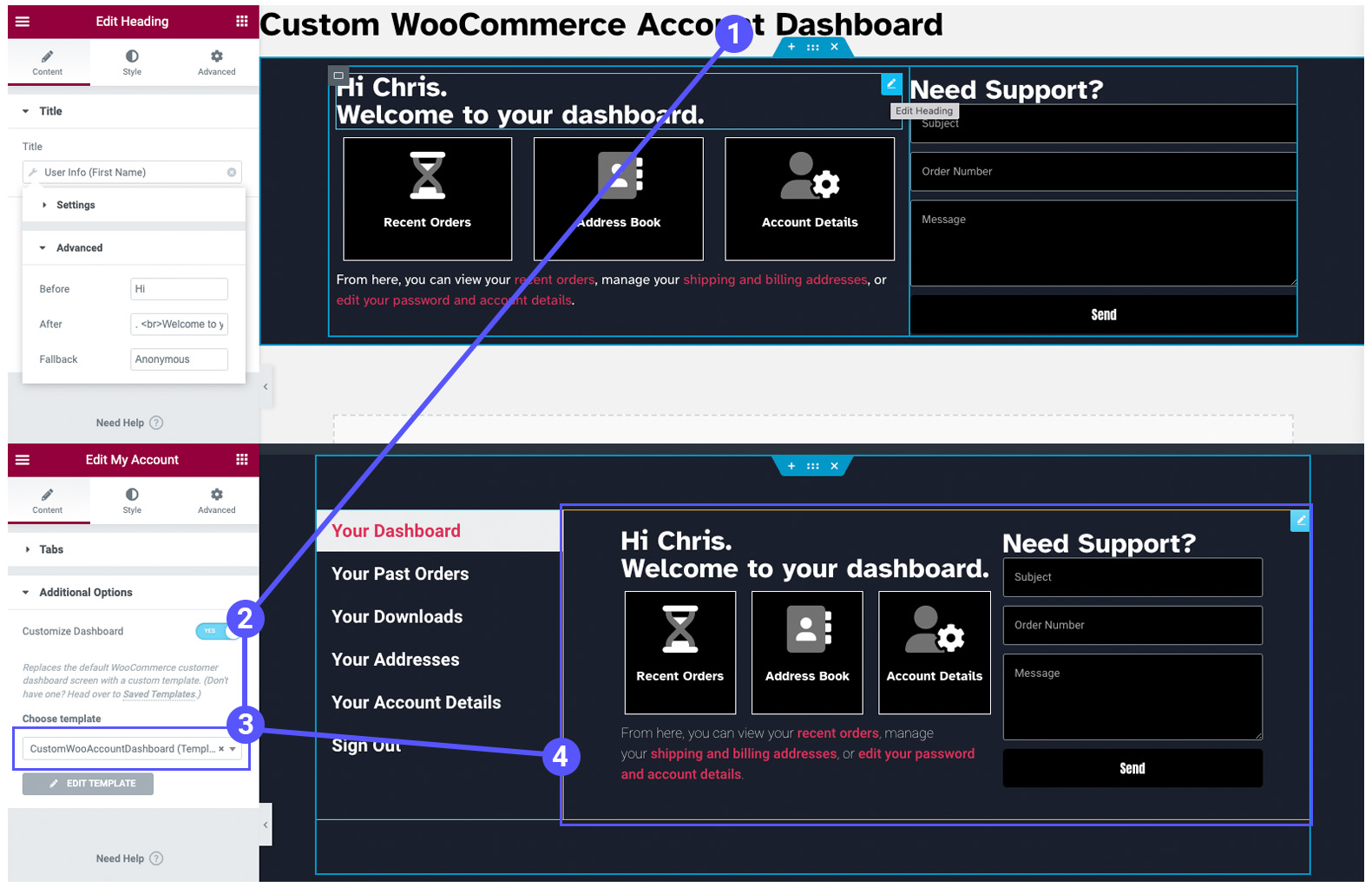 Custom Account Dashboard WooCommerce My Account widget 5
