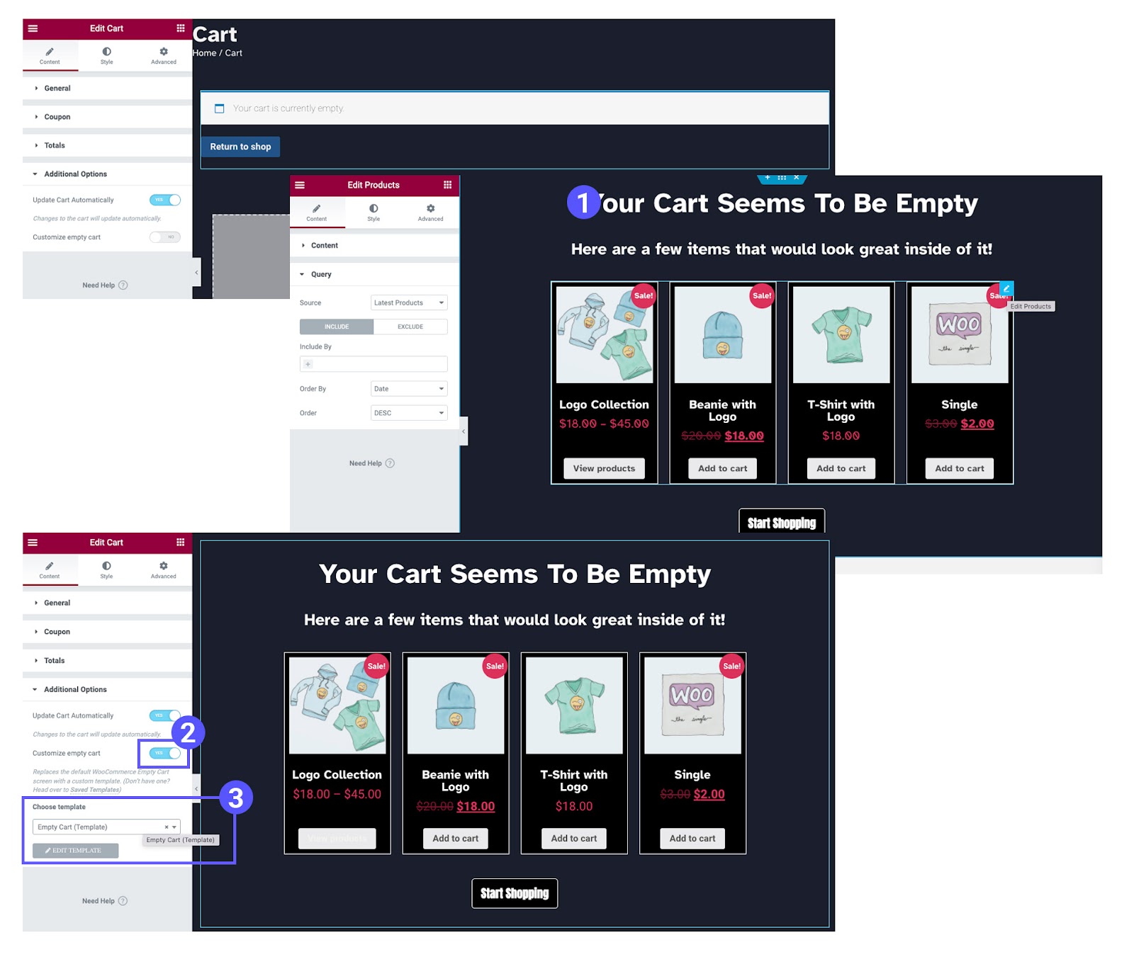 Empty Cart Template WooCommerce Cart widget 11