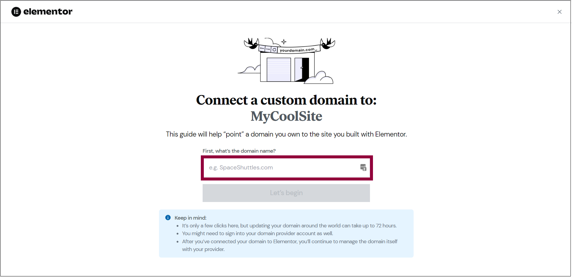 2 Connect a custom domain 1 Connect your NameCheap domain 7