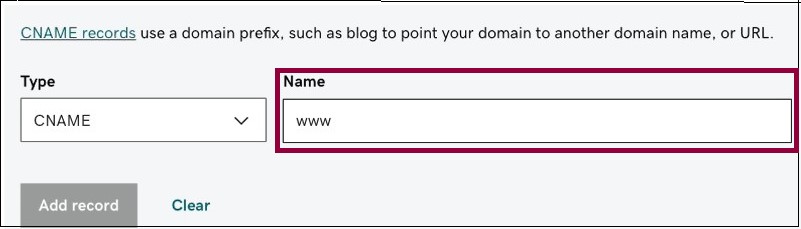Select the name field Connect your GoDaddy domain 39