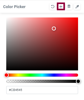 The color picker with the add global color icon highlighted