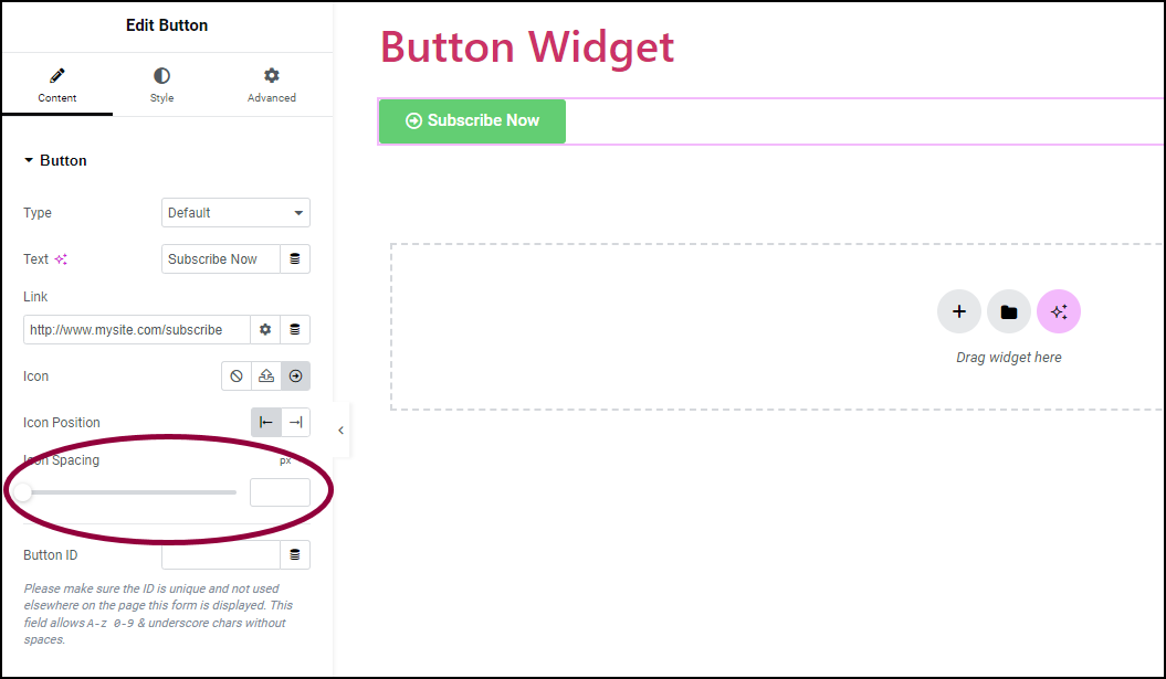 7 Icon spacing Button Widget 19