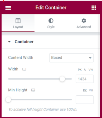 Set A Flexbox Container s Size And Behavior Elementor