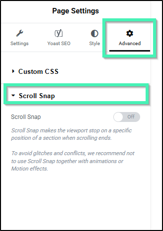 advanced tab scroll snap