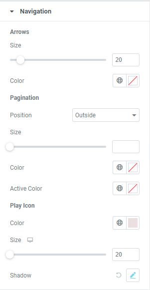 Style tab Navigation Basic Media Carousel widget 55