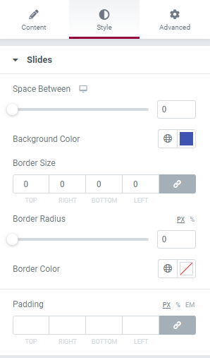 Style tab slides Basic Media Carousel widget 119