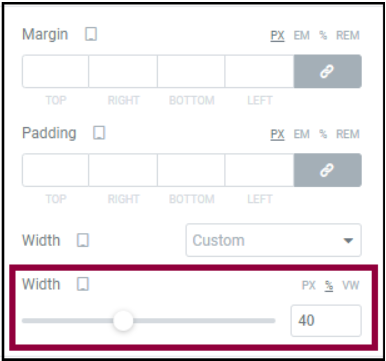 Width 40 percent Spacing identical elements in a container with nested containers 16