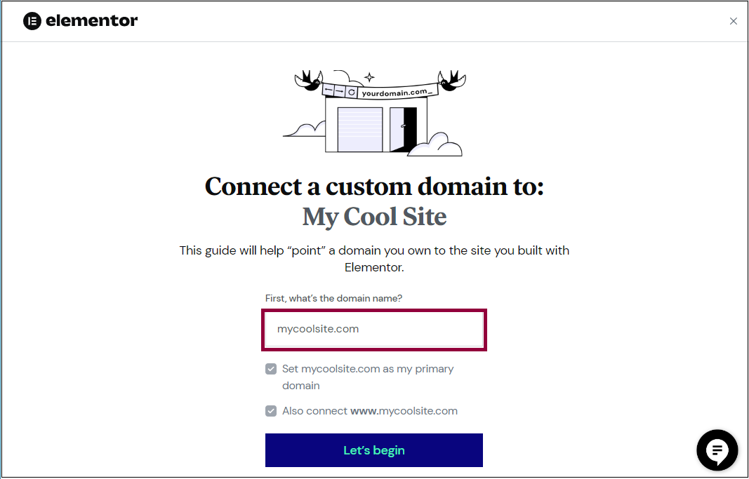 2a enter the domain name Connect your Hover domain 7